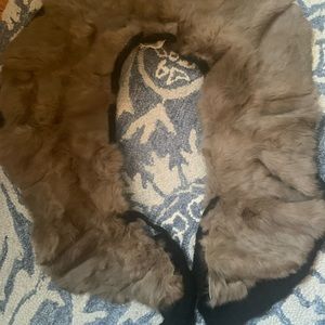 Rabbit FUR COLLAR STOLE WRAP SCARF